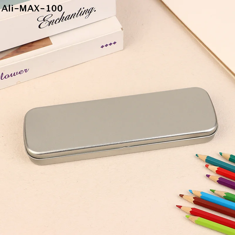 

【Au】Metal Pen Box Iron Box Versatile Metal Pencil Stationery Students Spacious Heavy Duty Pen Box Rectangular Fountain Pen Case