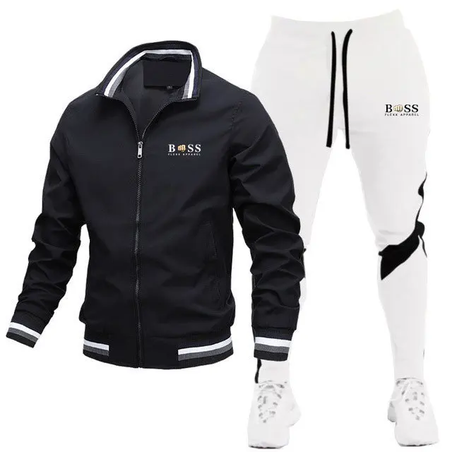 New Mens Tracksuits 2024 Men Sets Sweatshirt+sweatpants Tracksuit Zipper Stand Collar Sports Suit Jogging Fitness Men Clothing