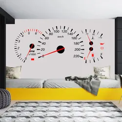 Racing Car Speedometer Vinyl Wall Sticker Modern Home Decor for Kids Room Boys Teens Bedroom Garage Decoration Decals Mural G157