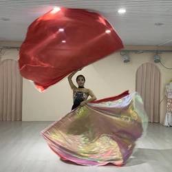 Christian Dance Flags Belly Dance Accessories Front and Back Double Color Flags Colorful Scarves Flag Multi-color With Sticks