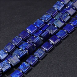 AA Natural Lapis Lazuli Stone Bead 10mm Square Flat Cube Loose Spacer Beads For Jewelry Making DIY Charm Bracelets Accessories