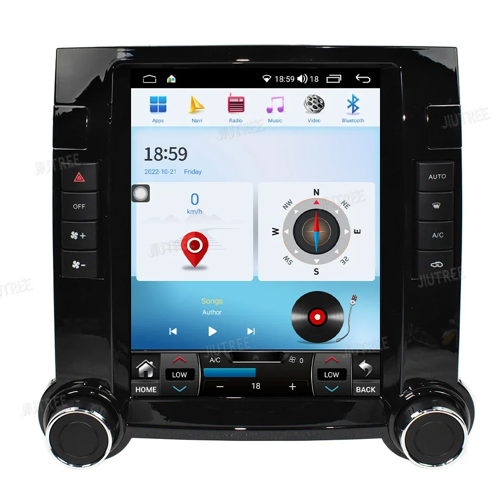 Car Radio Android 12 Tesla Style Vertical For Volkswagen VW Touareg 9.7 Inch DVD Multimedia Stereo Carplay Navigation Head Unit