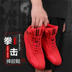 Chaussures de boxe respirantes coordonnantes pour hommes, chaussures de sport de compétition professionnelle, chaussures de lutte, chaussures d'entraînement