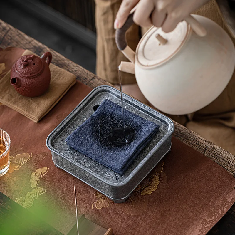 27x9cm Zen-inspired Ramie Tea Towel Absorbent Towel for Tea Table Kung Fu Teapot Mat Coaste Tea Cup Mat