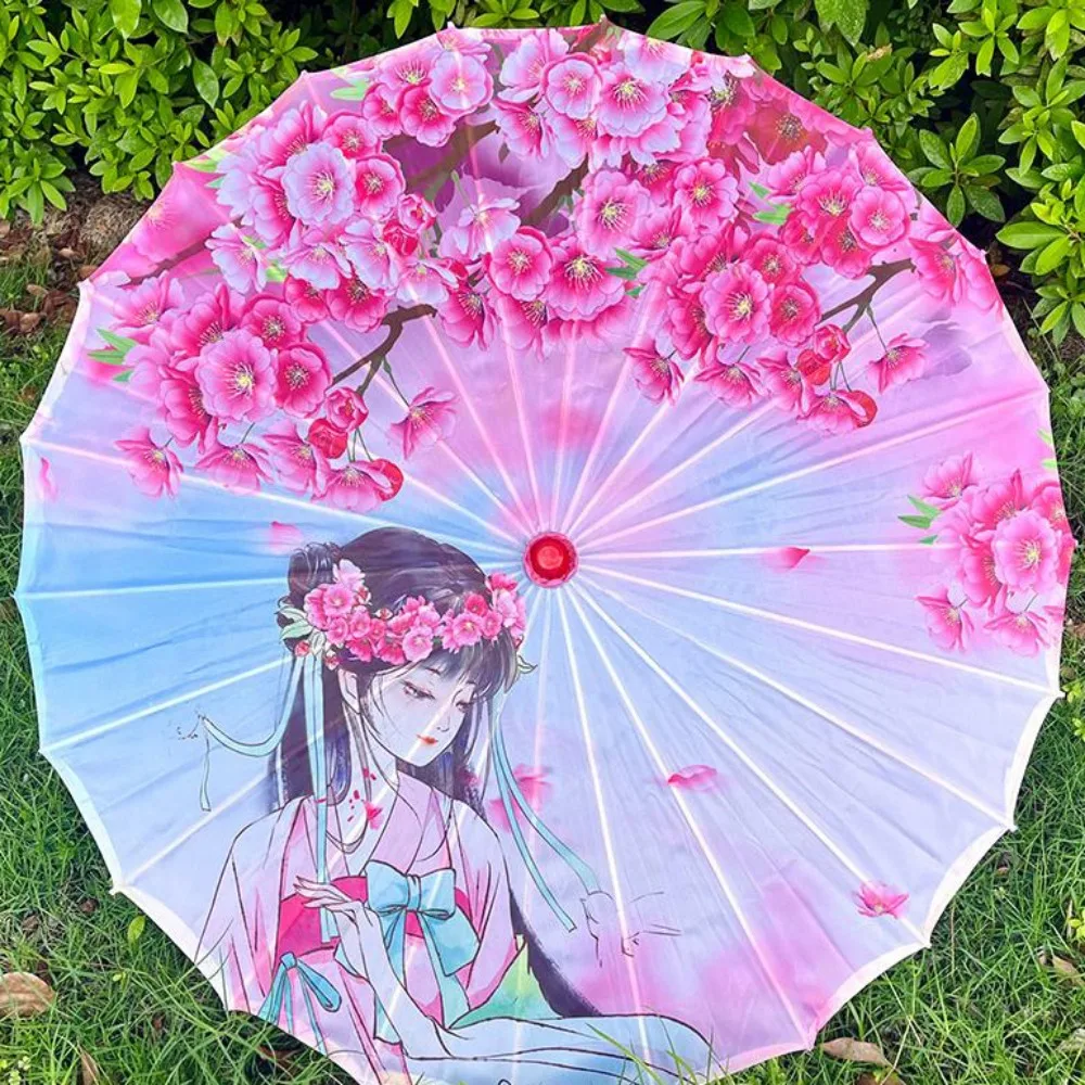 

Зонт 56 см, веер, шелковая ткань, 10 цветов, косплей, зонт Hanfu, масляная бумага, китайский античный стиль, классический зонт в японском стиле