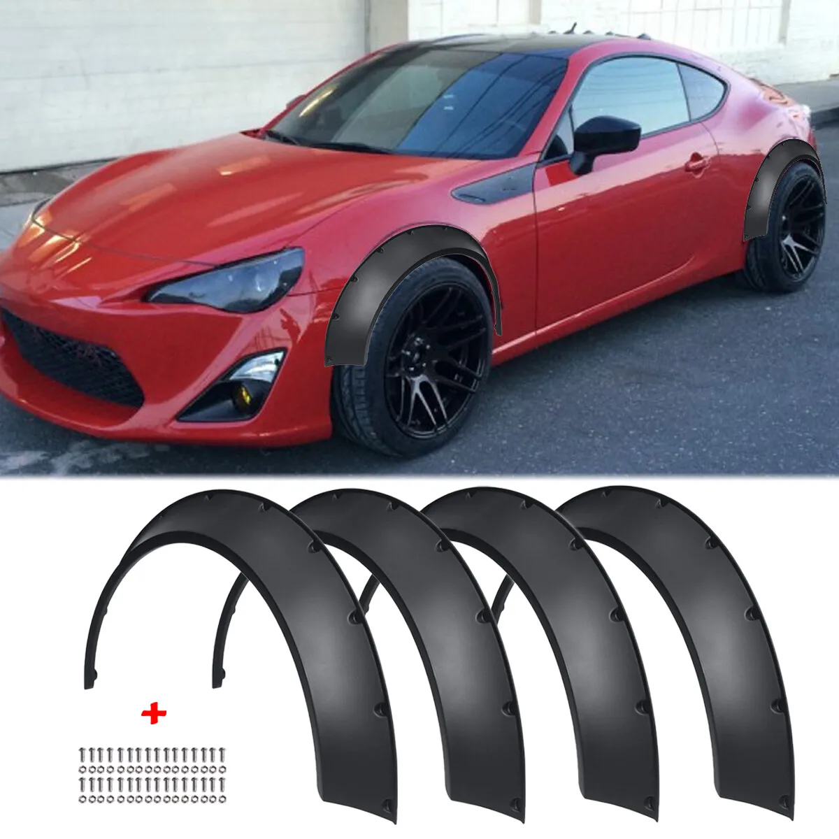 

4.5" Car Fender Flares Wide Body Kit Wheel Arch For Honda Civic Hatchback Black For Toyota GT86 Subaru Brz Matte