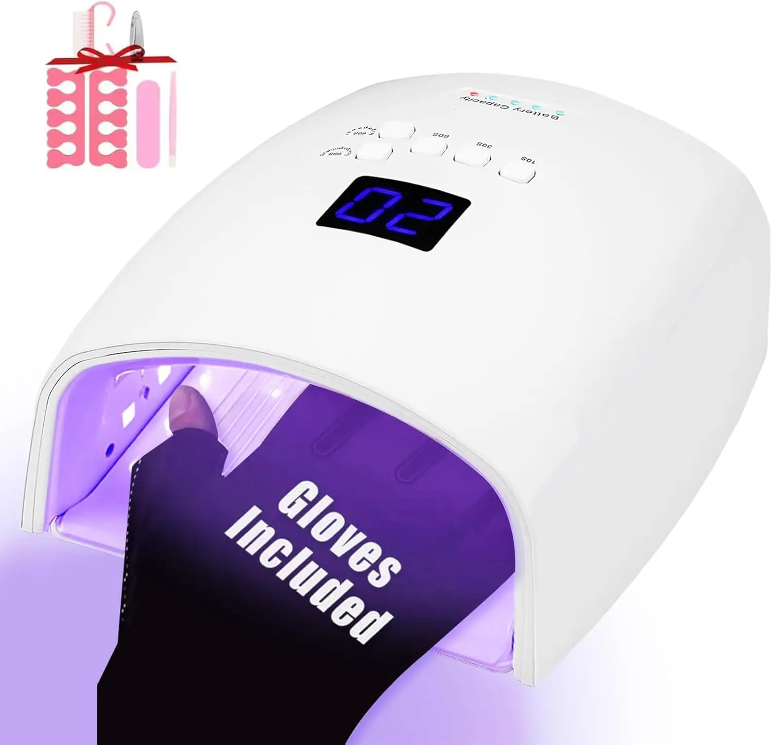 

66W UV LED Nail Lamp, Rechargeable Cordless Gel Light with 5 Timer Settings for Home and Salon
