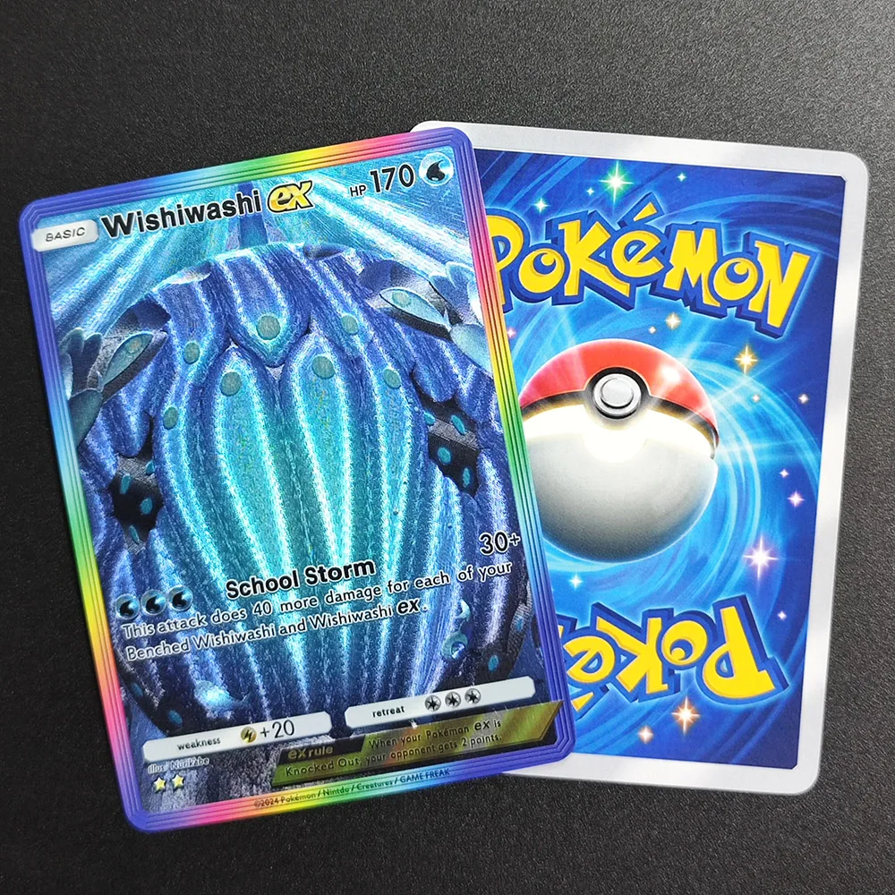 DIY Pokemon TCG Pocket Card Celestial Guardians Dhelmise Wishiwashi Ex Tapu Koko Bulu Lele Fini 2-Stars SAR APP Game Card