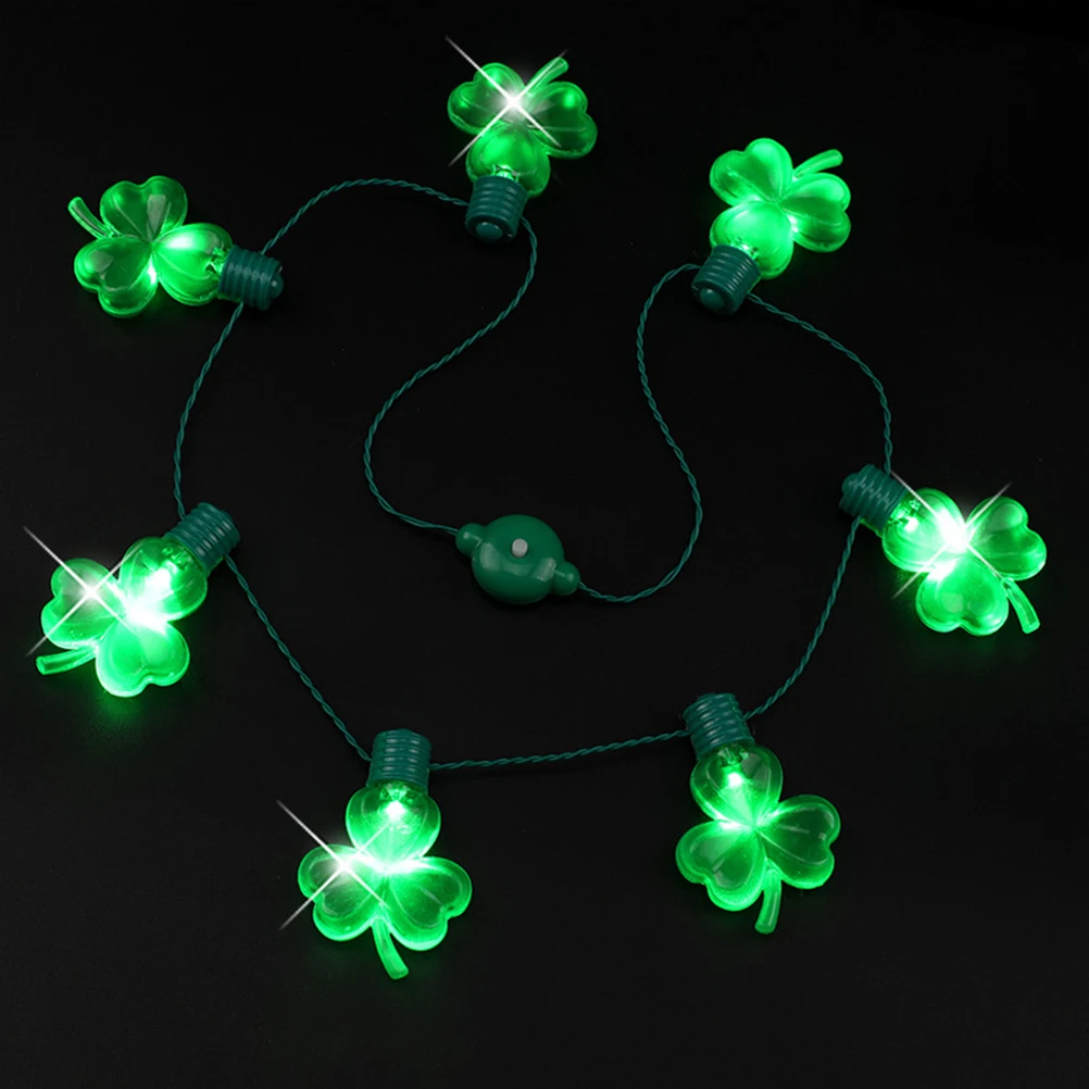 

2 Pcs Luminous Necklace Good Gift for Children Shamrock Creative Glowing Festival