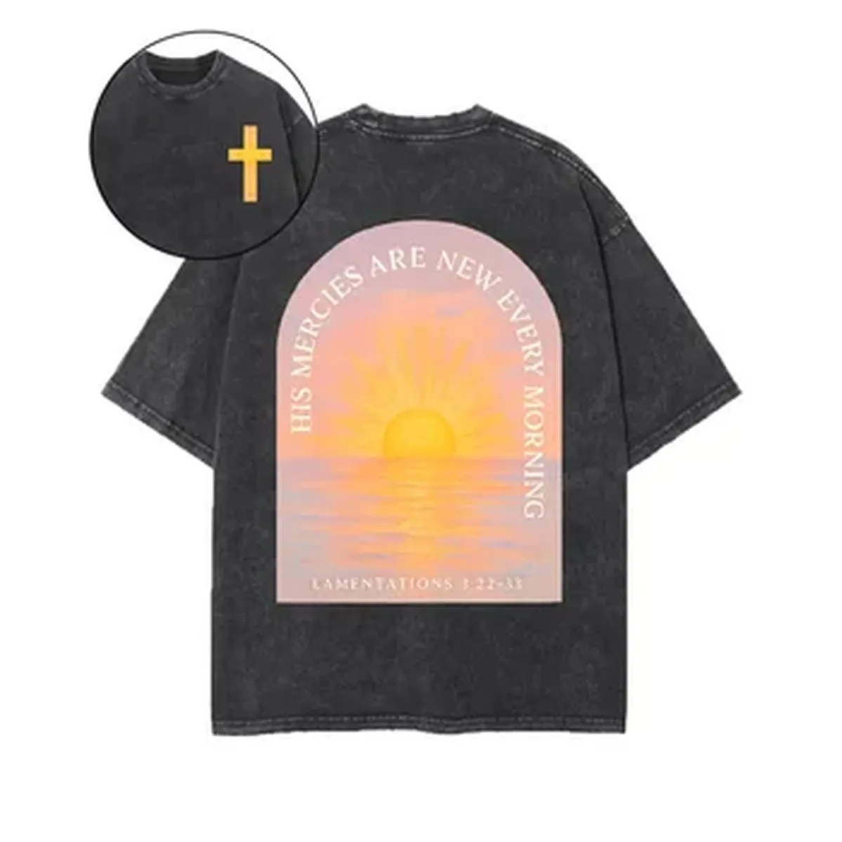 Gothic Y2k Art Painting Printed T-shirt Vintage Washed Oversized T Shirt Summer Short Sleeves Pure Cotton Tees Tops Men Clothing