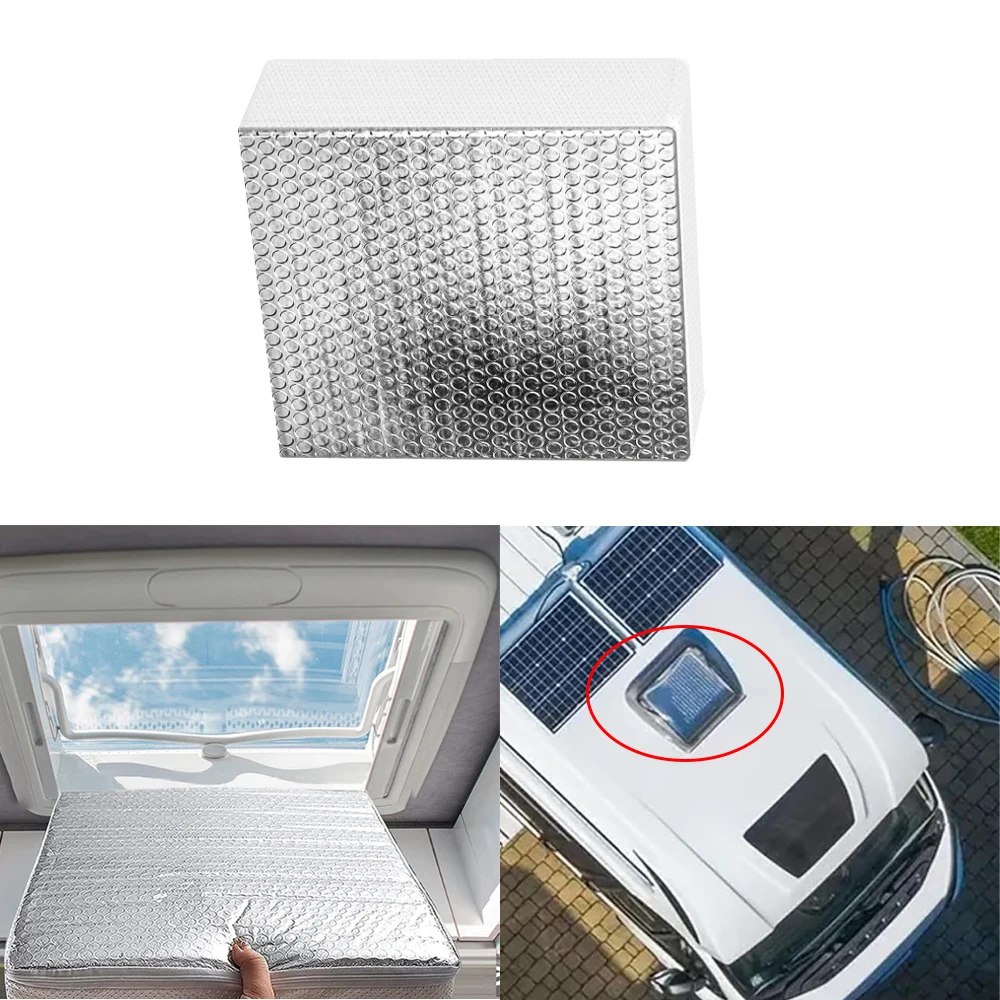 RV Sunshield Vent Isolador, Heavy Duty Vehicle Vent, Tampa da clarabóia, Superfície Reflexiva Branca para 14 "x 14" RV Vents