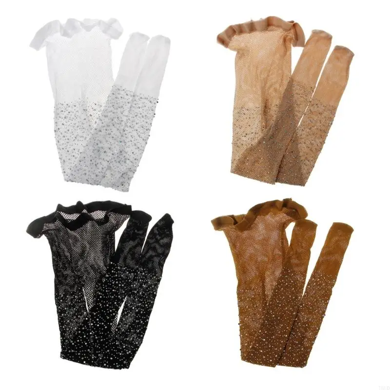 

T8UD Baby Fishnet Stockings Pantyhose Tights Caramel Complexion White Black