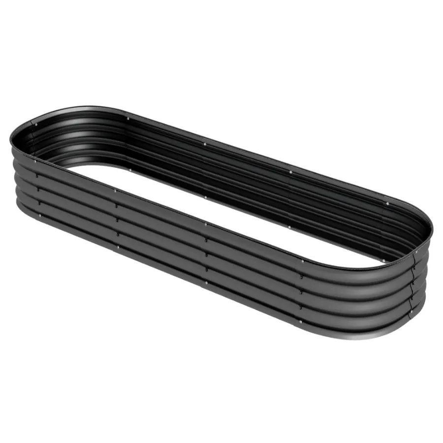 

Metal Raised Garden Bed Kit 6.4ft Dark Gray Galvanized Planter Box for Home Gardening