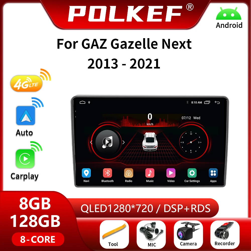 8+128G For GAZ Gazelle Next 2013-2021 Android Auto Radio Car Multimedia Video Player Navigation GPS 4G Carplay 2din 2 Din DVD