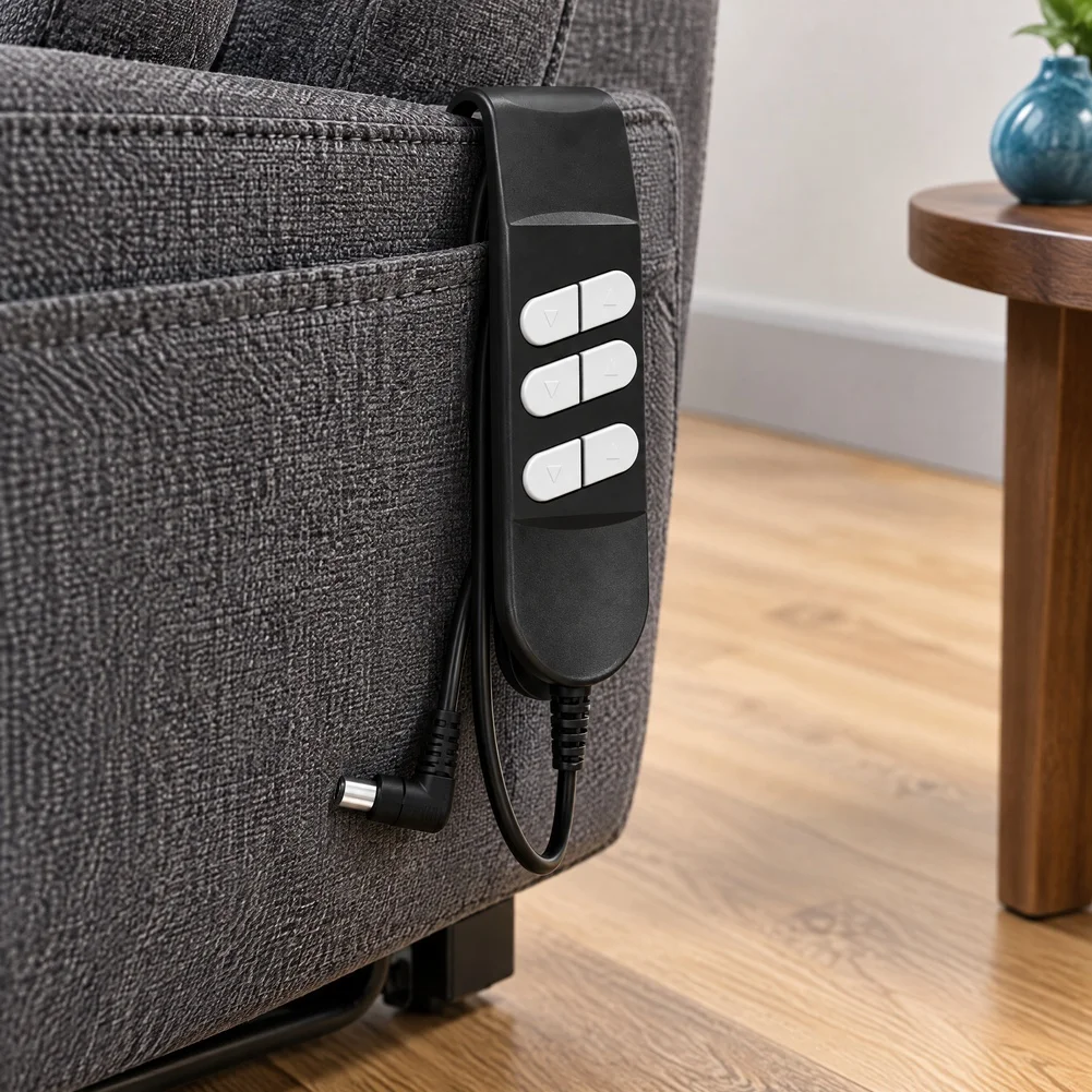 6-Button Hand Controller For Elderly Lift Chair & Electric Bed, 5-Pin With Recliner Switch With Long Cable, For Adjustable Furni