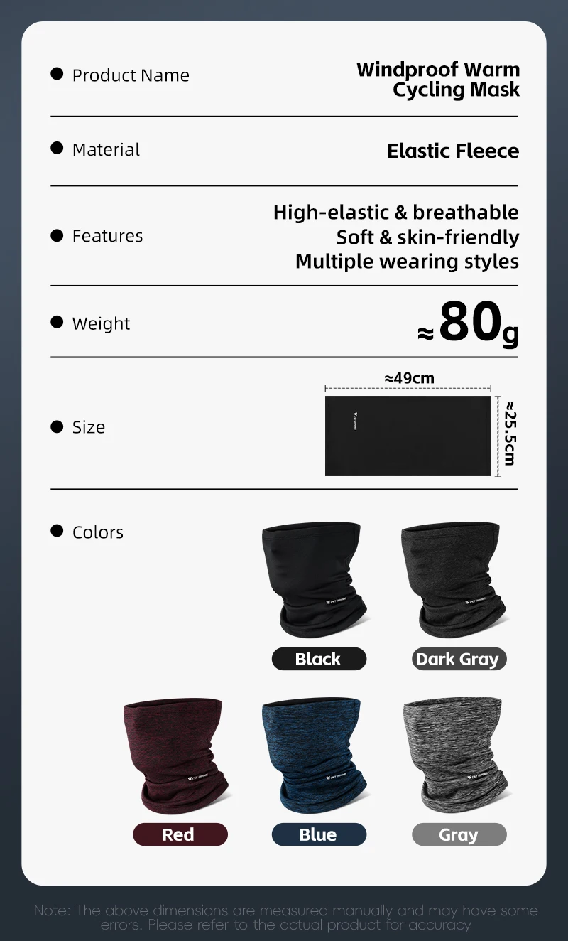 WEST BIKING Winter-Fahrradschleier Winddichte Thermische Sturmhaube Nackenwärmer für Skifahren Motorrad Atmungsaktive Fleece-Gesichtsmaske Warm – Detail 3