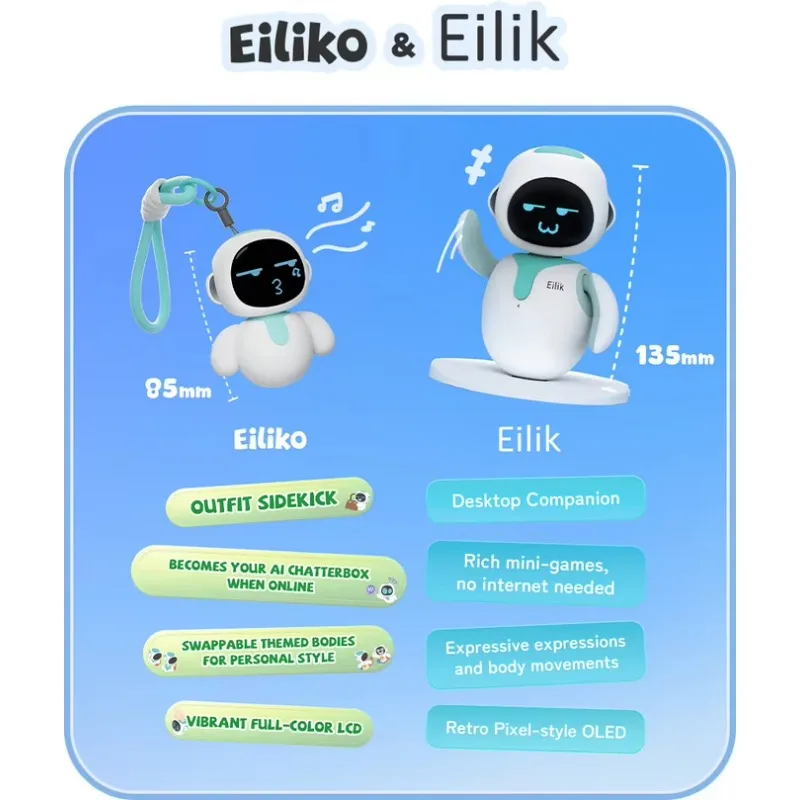 Eiliko الذكية روبوت المحمولة التفاعل العاطفي رفيق الروبوتات الصغيرة Eilik Ai الدردشة روبوت عمر البطارية الطويل هدايا الطفل/الزوجين #3