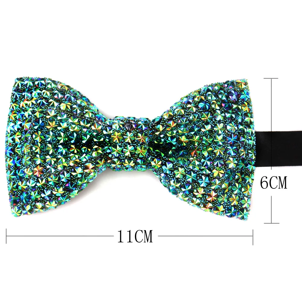 New Rhinestone Bow Ties for Men Pre-Tied Sequin Bowties with Adjustable Length Huge Variety Colors Wedding Bow tie For Groomsmen