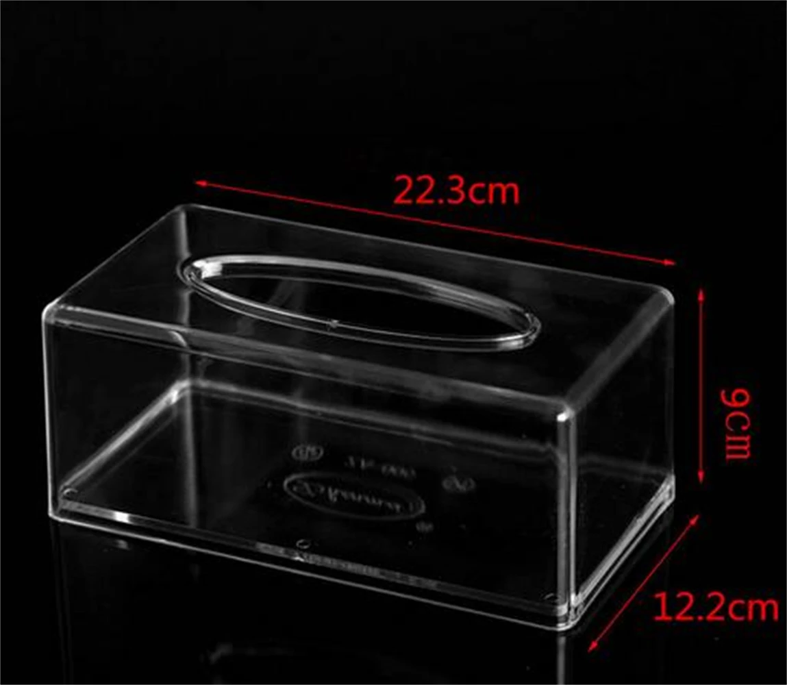 Car Resin Transparent Armrest Tissue Box Cover Paper Car Home Napkin Holder Case