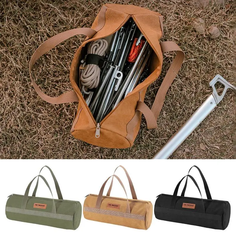 

Tent Pole Bag Canvas Tent Stake Bag For Camping Small Tent Tool Bags Travel Duffle Bag Tent Accessories Organizer For Outdoor