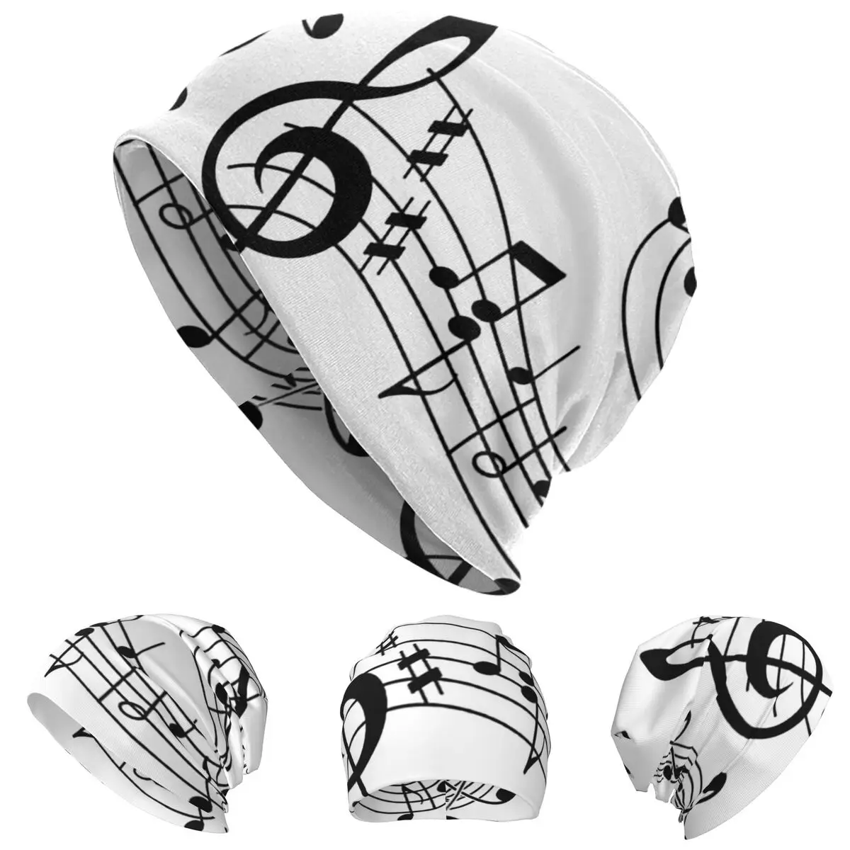 

Abstract Piano Keys With Musical Notes Skullies Beanies Hats Warm Autumn Winter Outdoor Cap Knitted Bonnet Caps for Men Women