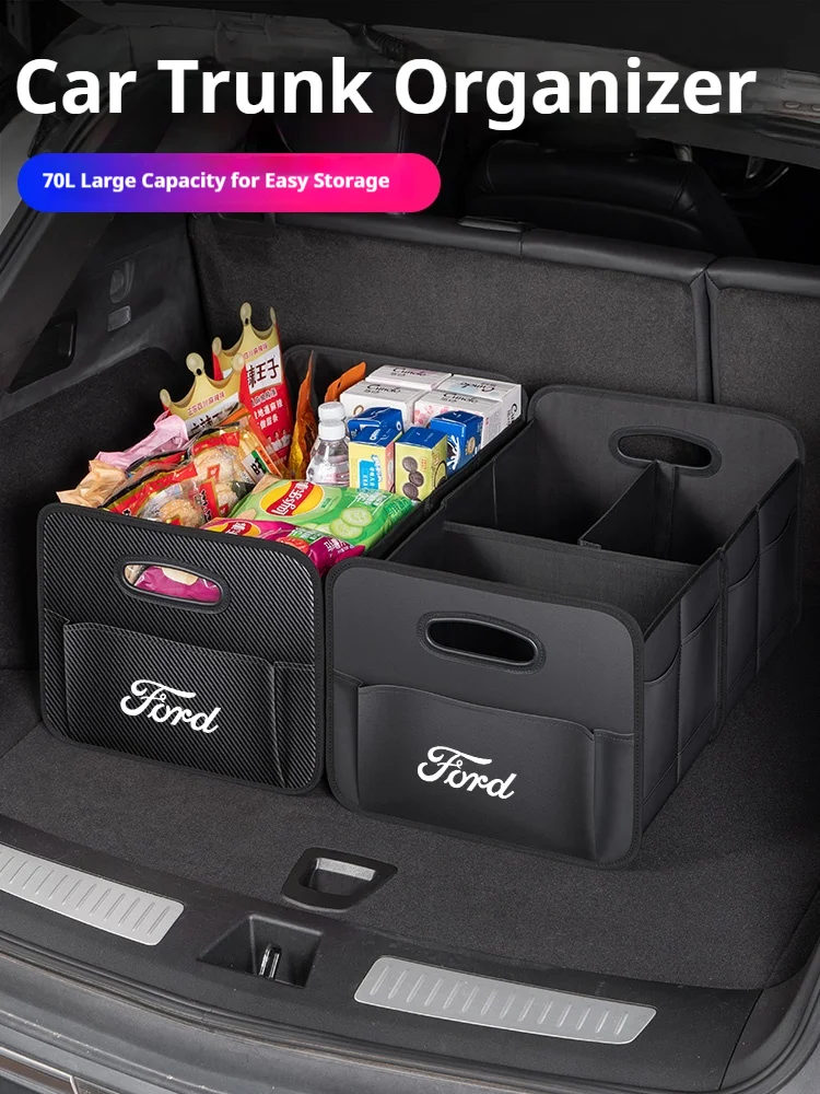

For Ford Mondeo Focus Raptor Ecosport Ranger Kuga Puma Edge Explorer Fiesta Fusion Car Trunk Foldable Large Capacity Storage Box