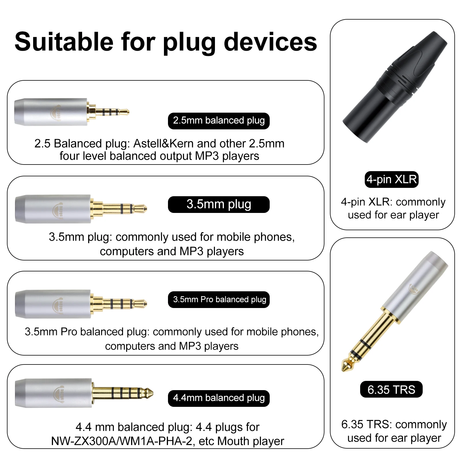 Standardowy kabel słuchawek do Audeze LCD-X LCD-4 LCD-3 2.5mm/3.5mm/4.4mm/6.35mm/4 Pin XLR/typ-C wtyk 16-rdzeniowy kabel modernizacyjny