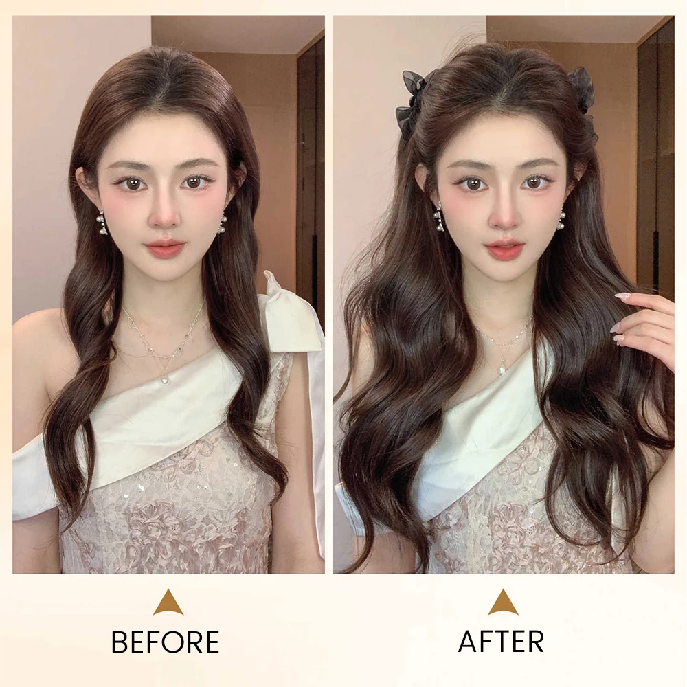 Claw Clip in Ponytail Hairpiece for Women OLACARE 2PCS Synthetic Long Wavy Curly Ponytail With Bow Wig
