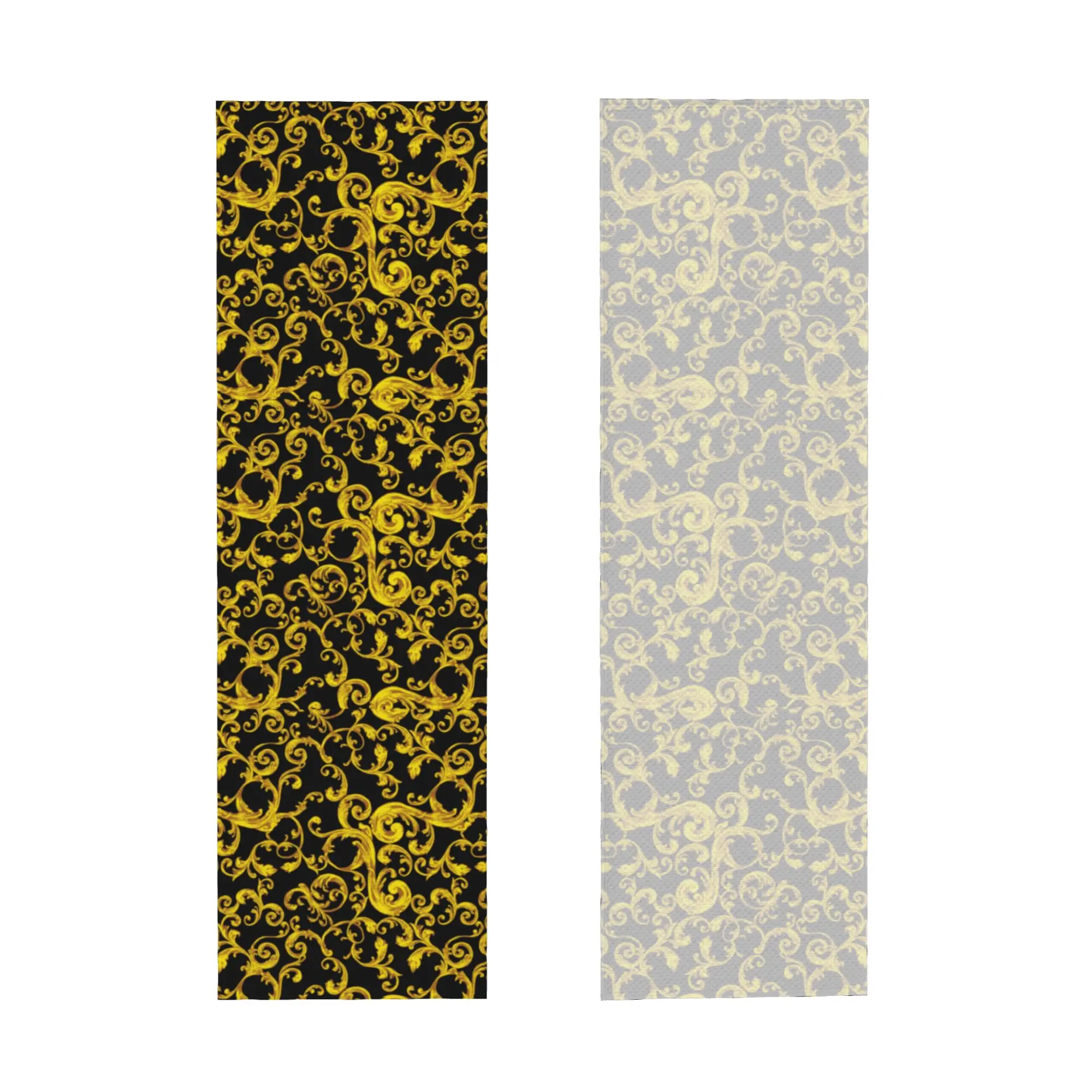 Hand Baroque Black Yellow Cold Exercise Towel   Super Soft Breathable Instant Cooling Towel Swimming Towels