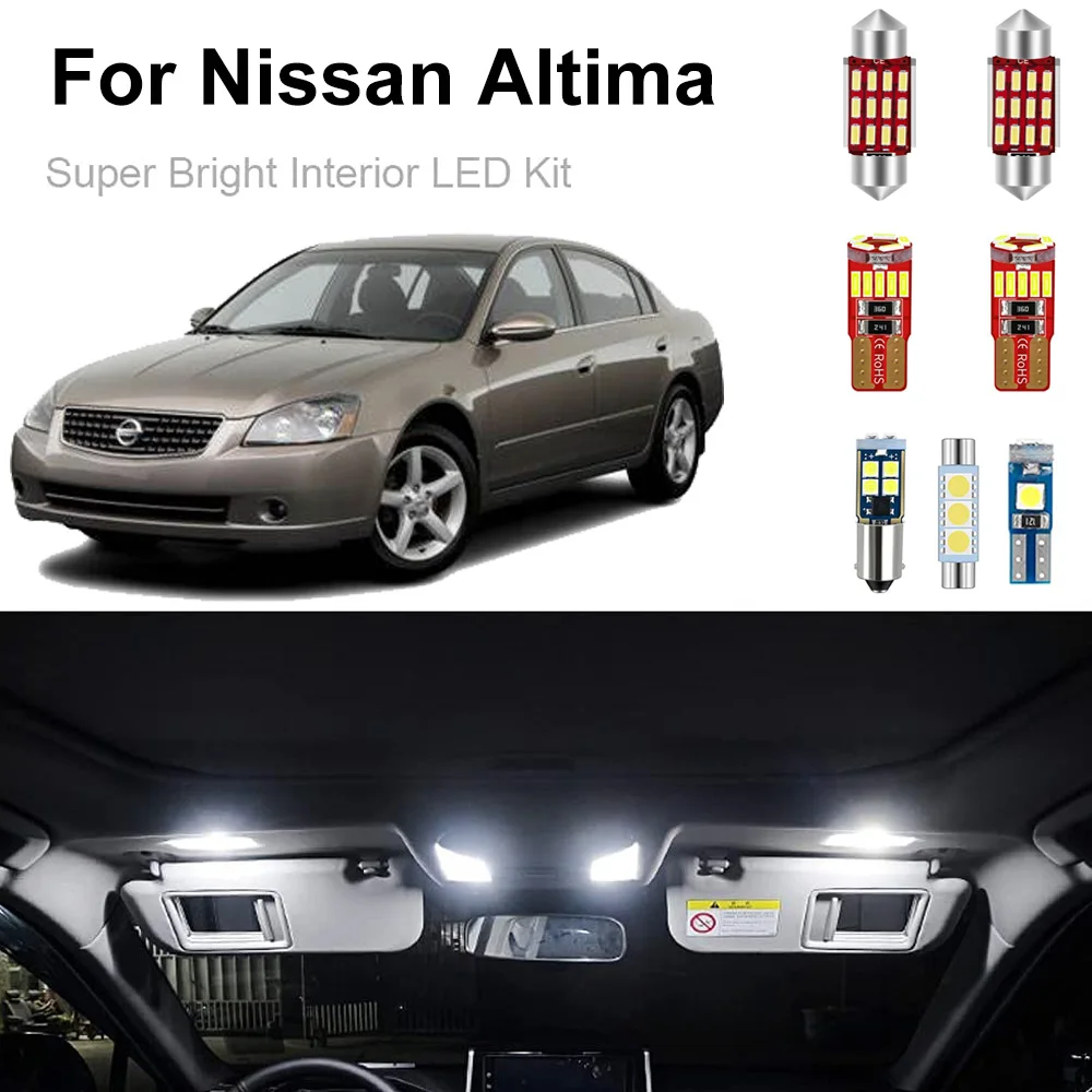 16 шт., Детский комплект для Nissan Altima L31, 2002, 2003, 2004, 2005, 2006, купольная карта, подсветка номерного знака, Canbus