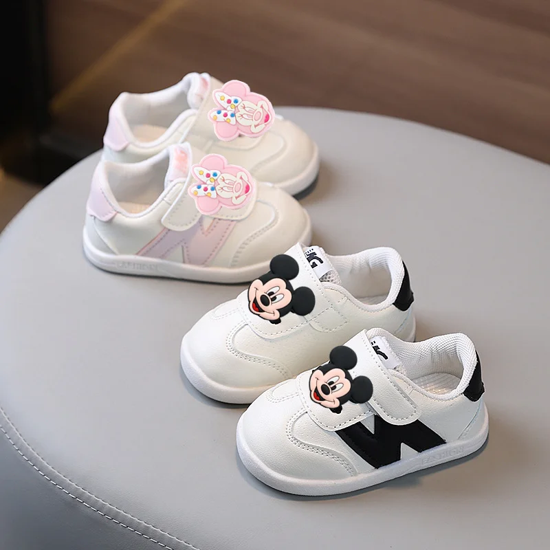 

Детская повседневная обувь Disney для мальчиков и девочек, обувь для малышей с Микки Маусом, новая модная модная модная обувь на мягкой подошве, кроссовки