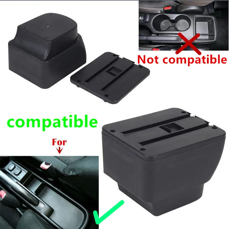 For MAZDA 2 Armrest box For Mazda 2 Demio Car Armrest Curved Surface leather Car Storage Box Interior Dedicated car accessories