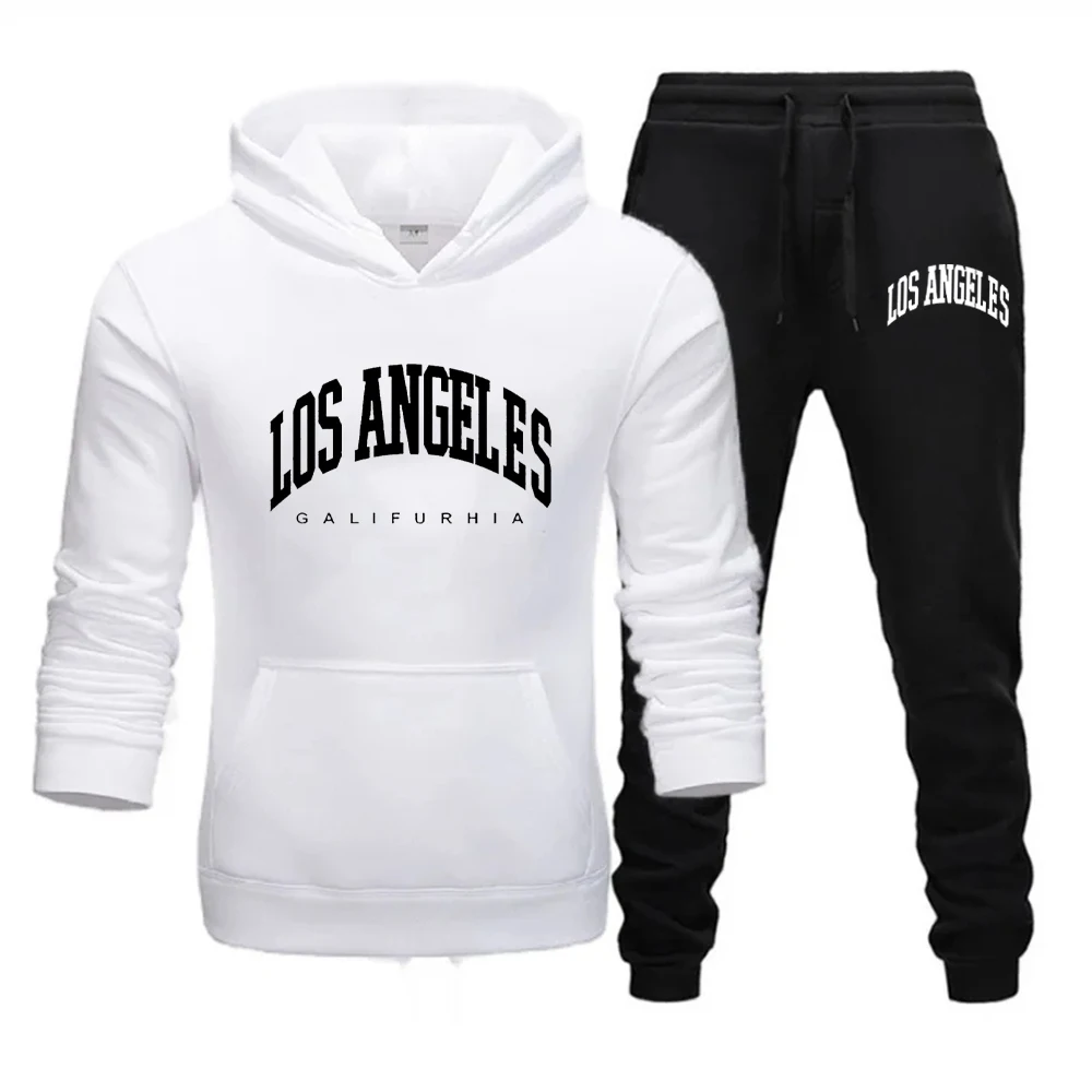 LOS ANGELES GALIFURHIA Men/Women Sports Suits Fashion Tracksuit Hoodies+Pants Two Pieces Sets Running Casual Sweatshirts Sweatpa