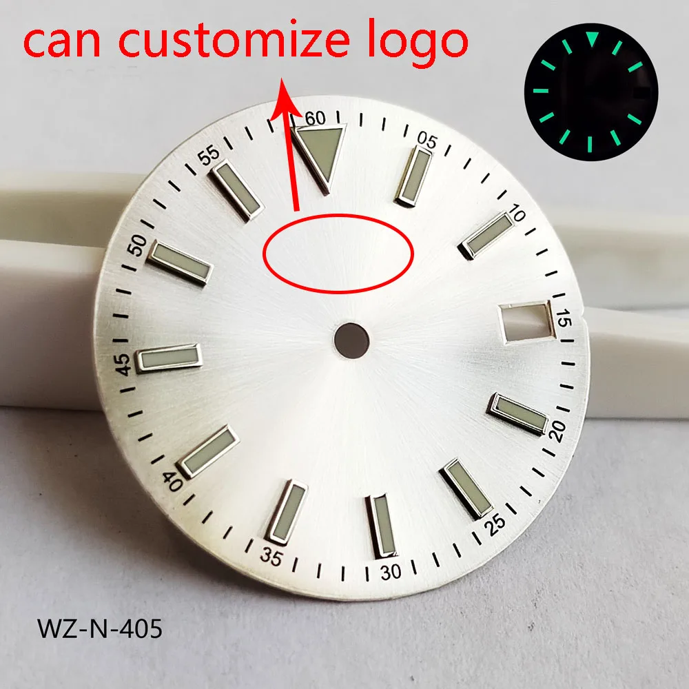 nh35 dial 28.5mm blue green luminous dial with single date for NH35 automatic mechanical movement watchmods can customize logo