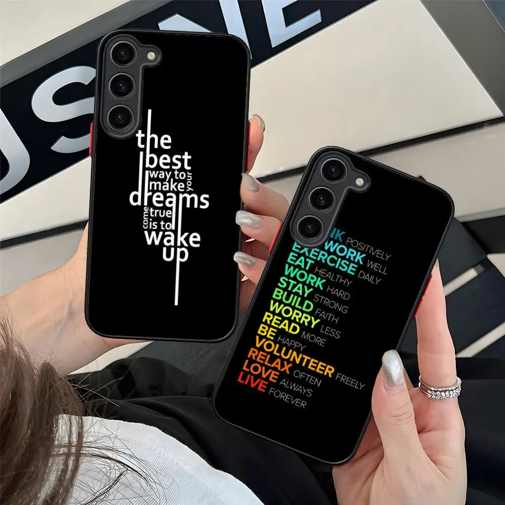 

Never Give Up Phone Case for Samsung Galaxy S26 S25 S24 S23 S22 S21 Plus FE Ultra Skin Feel Shockproof Cover