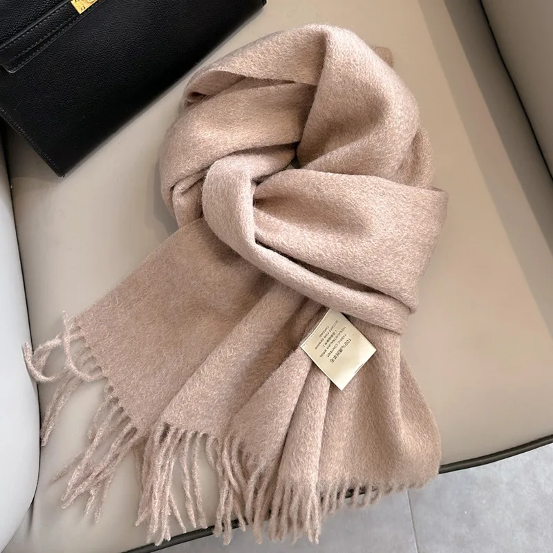 100% Wool Scarf Women Winter Thick Warm Vintage Casual Premium Stole Plus Size Cable Knit Neck Warmer Cold Elegant 2026 Bufandas