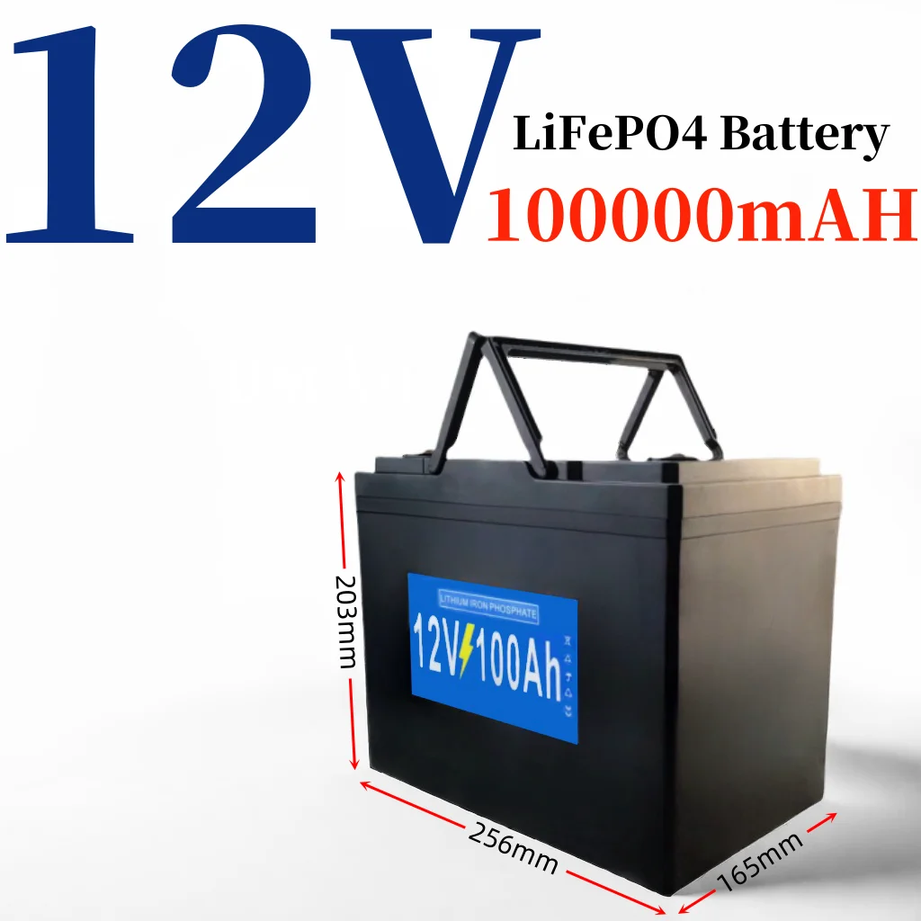 

12V100AH ultra large capacity LiFePo4 battery, suitable for household energy storage, RV, electric boat, golf cart, etc