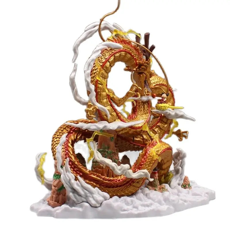 Dragon Ball Shenron Son Goku Kakarotto 8.3" Animation Figure , Yellow Dragon Master Anime Model Garage Kit Ornaments Decoration