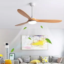 Large Size Wood DC Ceiling Fan 60inch 85-265V Industrial Fans No Light With Remote Control Wood Fans For Home Ventilador Tech