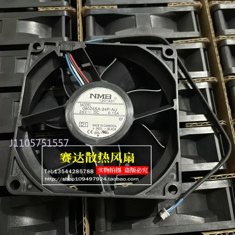 New NMB 08025SA-24P-AU 8025 24V 0.15A 4-wire PWM Ultra-Quiet Cooling Fan for Electronics Enclosures and Industrial Equipment