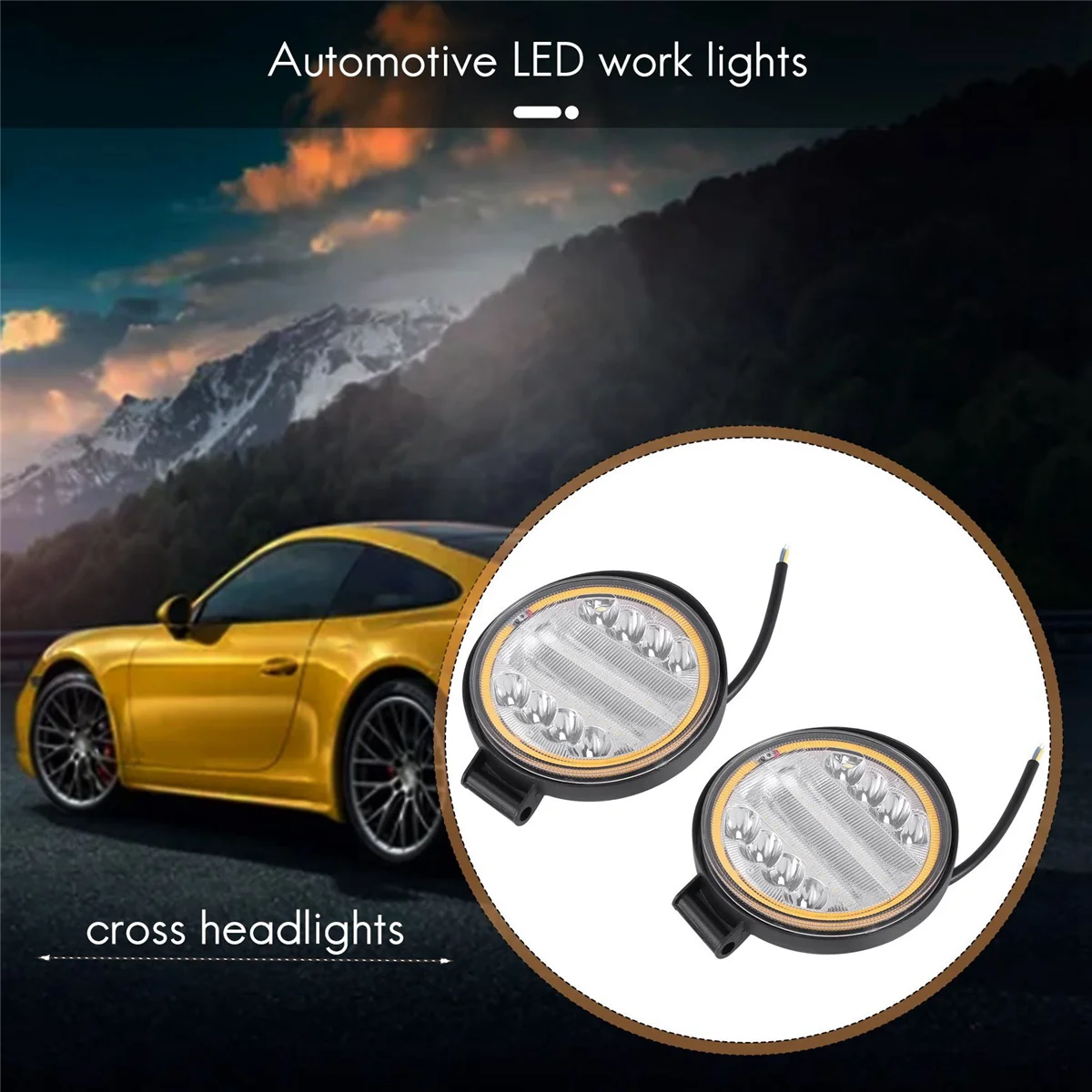 2X 4 Inch LED Work Light Combo Spot Flood Off Road Driving Amber Fog Lamp