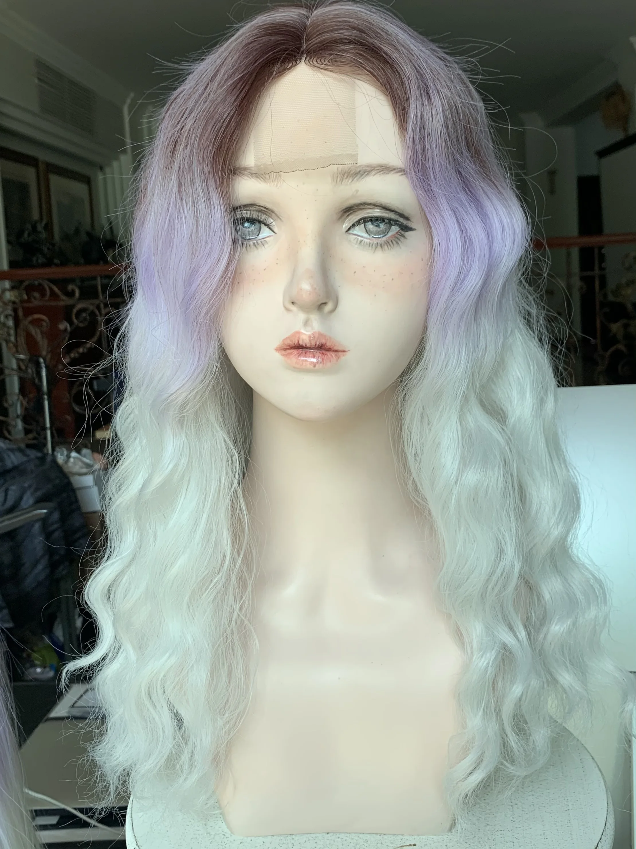 

Light Purple Gradient Fashion Women's Wig Realistic Wigs