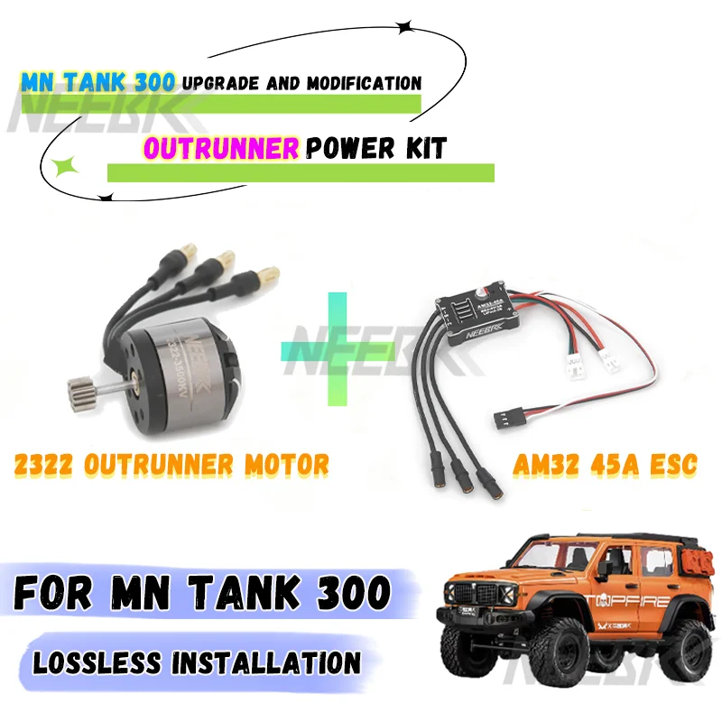 1/12 RC Car Crawler MN300 2322 2600KV 3500KV Brushless Motor AM32 45A Metal ESC Original Plug for Tank 300 Upgrade Power Kit