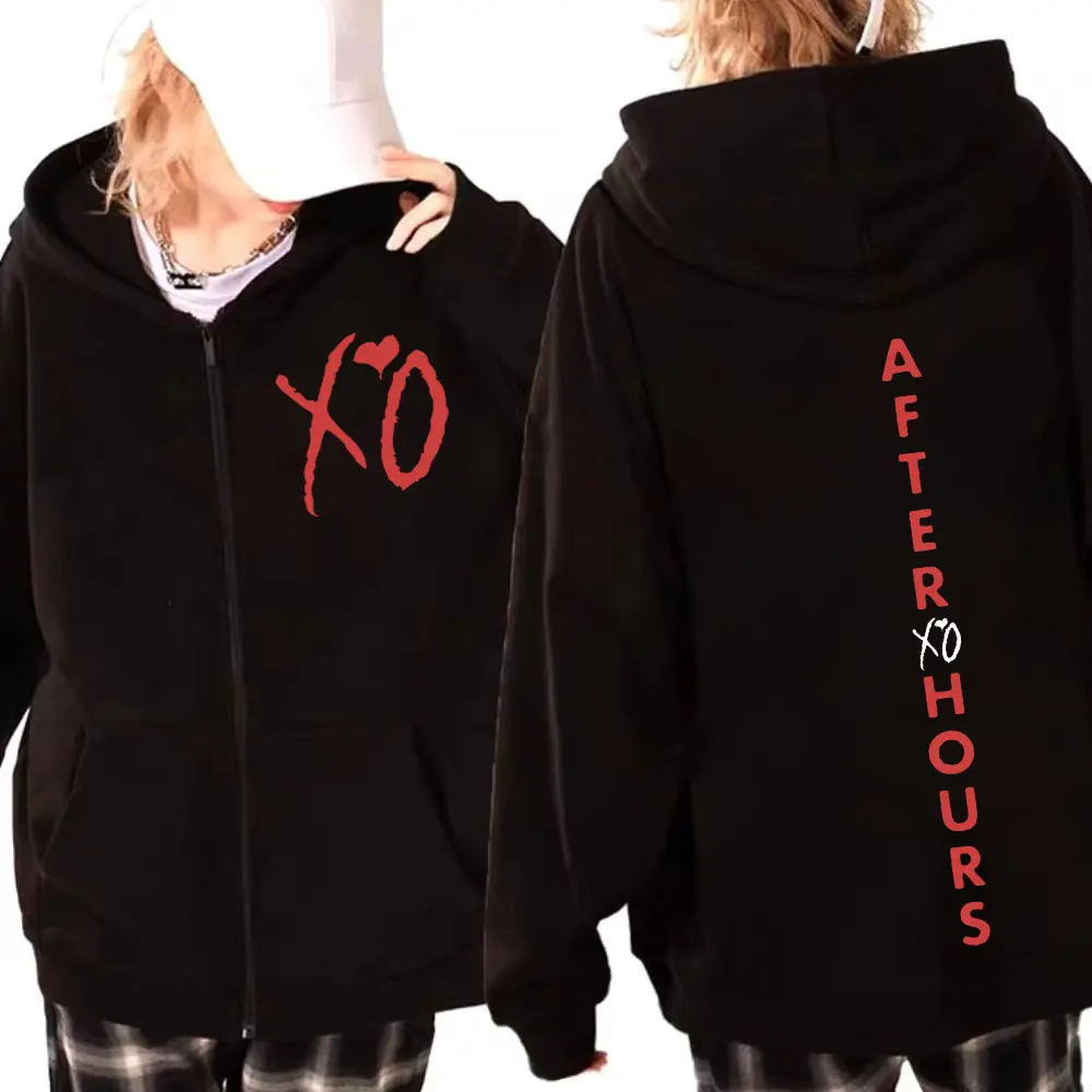 

Trend Singer The Weeknd Album Zipper Hoodie Winter Vintage Hip Hop Zips Sweatshirts Street Fashion Casual Loose Pullovers Unisex