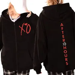 Trend Singer The Weeknd Album Zipper Hoodie Winter Vintage Hip Hop Zips Sweatshirts Street Fashion Casual Loose Pullovers Unisex