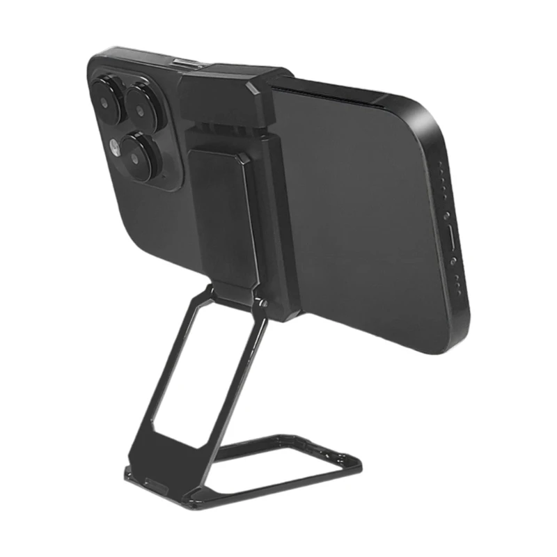  Compact Foldable Phone Stand Holder 360 Degree Rotation Adjustable Height Desktop Mount For Cellphone Metal Construction