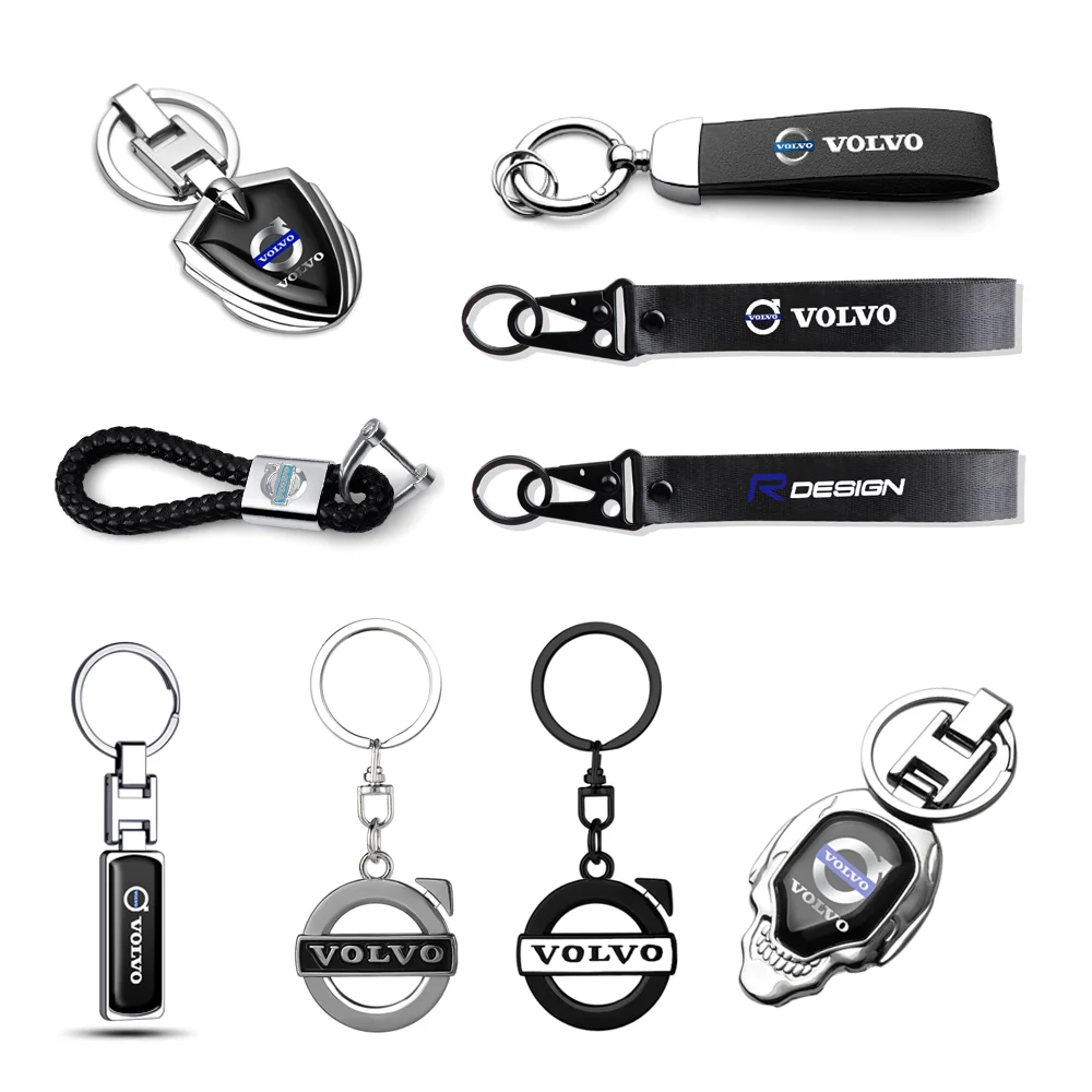 

Brand New Metal Leather Car Logo Keychain Luxury Keychain for Volvo XC60 V50 V40 XC90 S60 S40 S80l V90 V60 EX90 S90 XC40 C40 S70