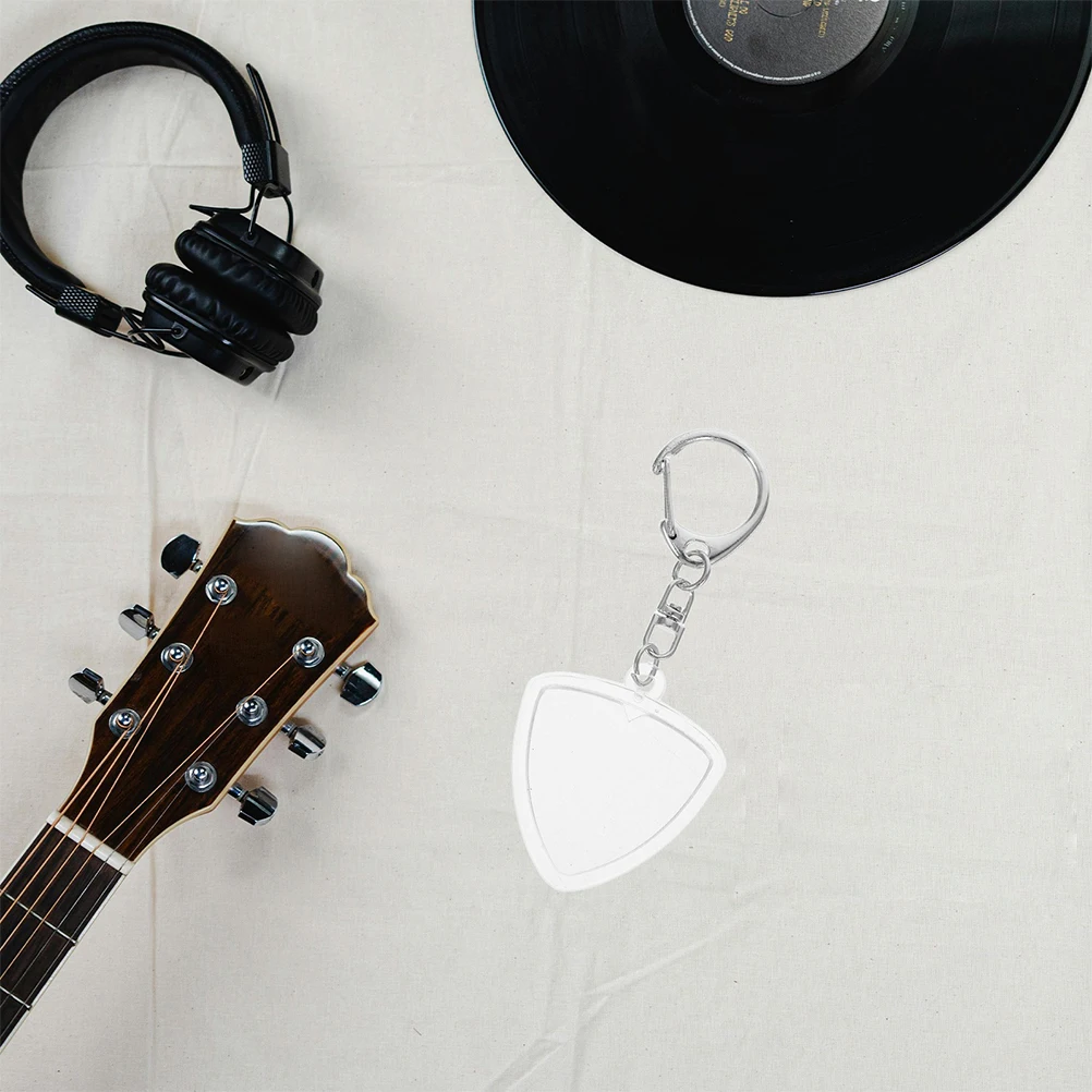

2pcs Pick Holder Keychain Compact Guitar Pick Storage Box With Clear Display Case For Plectrums Lightweight Portable Guitar