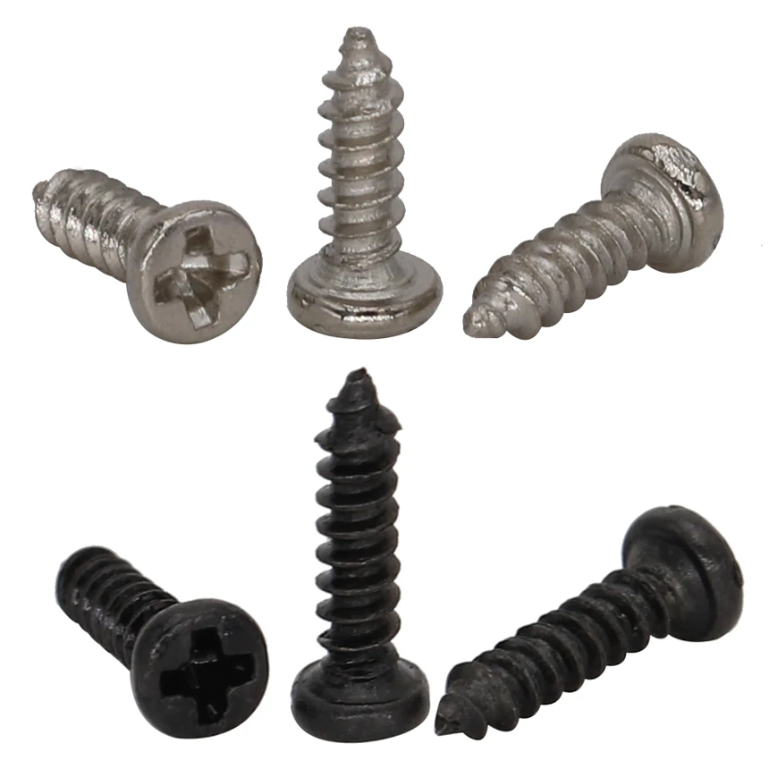 

M1/1.2/1.4/1.5/1.7/2/2.3/2.6/3/4 Nickel Plated Black Carbon Steel DIN7981 Phillip Cross Round Pan Head PA Self Tapping Screw