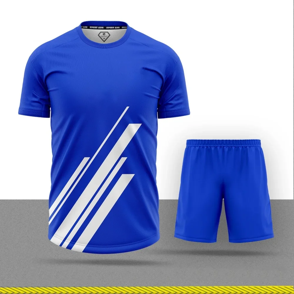 

Outdoor Sports Men's T-Shirt Shorts Two Piece Sets Summer Quick Dry Breathable Fitness Running Clothing Casual Loose Tops Outfit